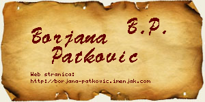 Borjana Patković vizit kartica